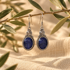 Pendientes Espiral de Zafiro Azul en Plata de Ley 925