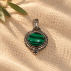 Colgante Estilo Antiguo de Malaquita en Plata de Ley 925