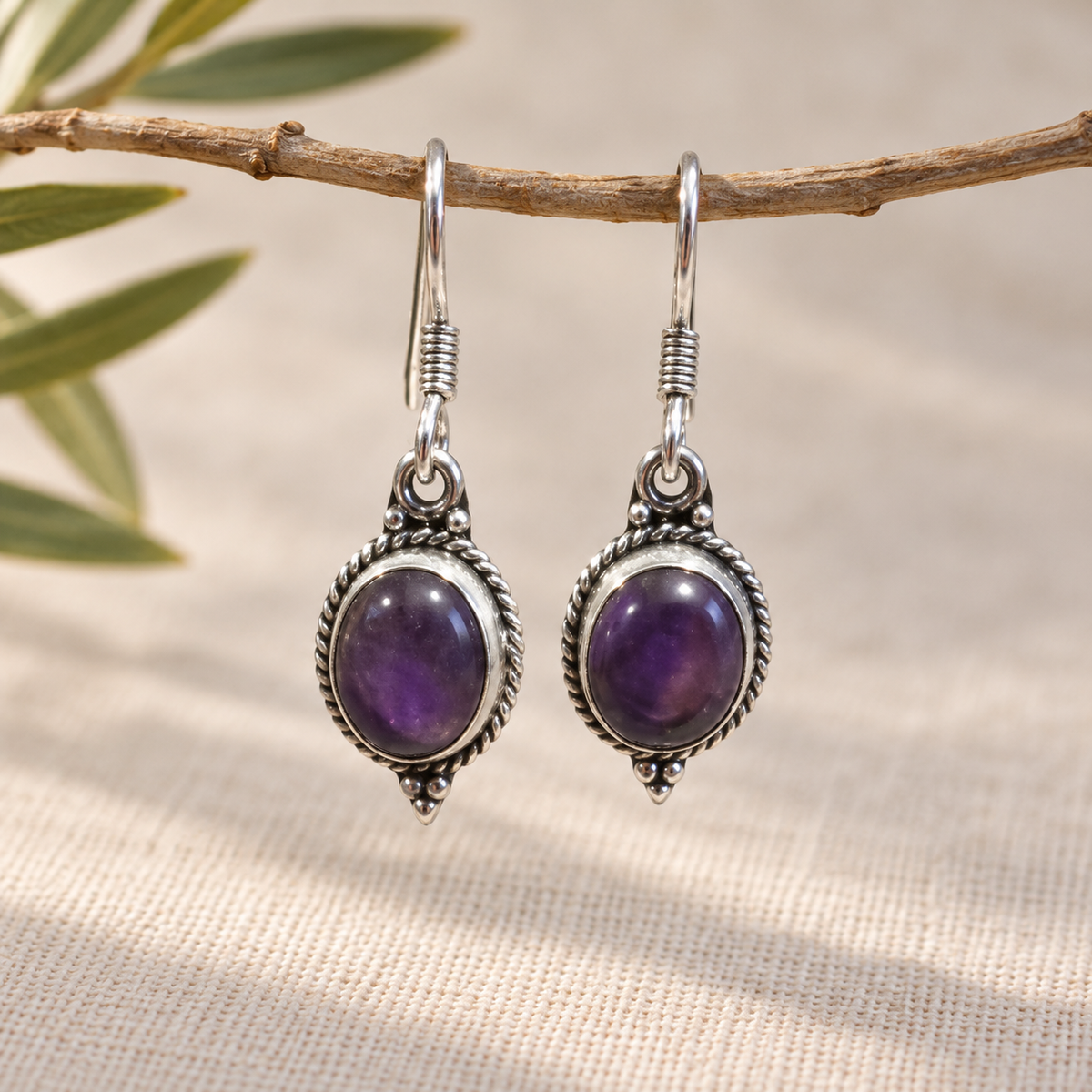 Pendientes de plata 925 con minerales