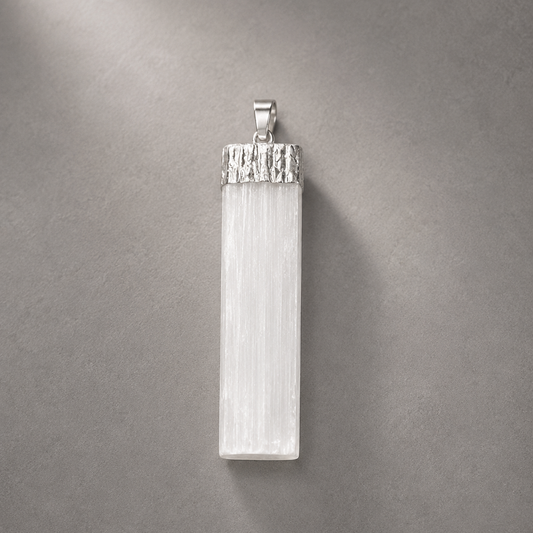 Colgante Barra de Selenita en Plata de Ley 925