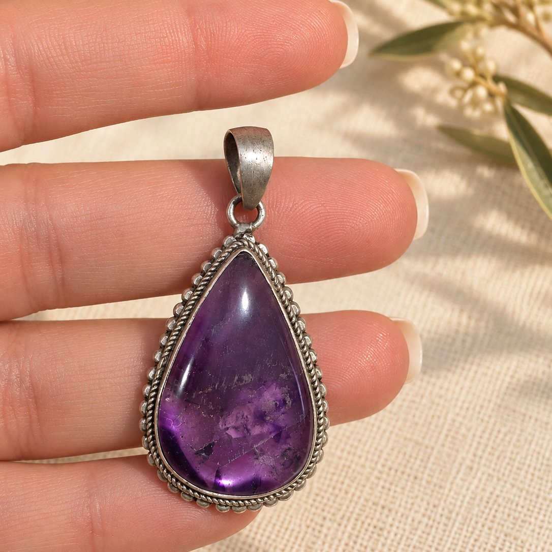 Colgante de Amatista en Plata de Ley 925