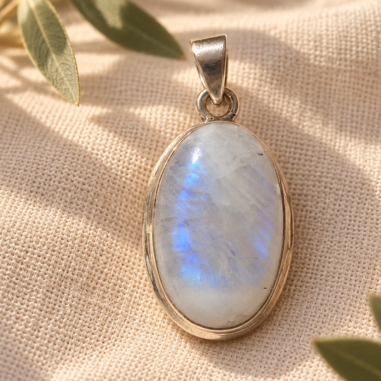 Colgante El Lucero · Piedra Luna en Plata de Ley 925