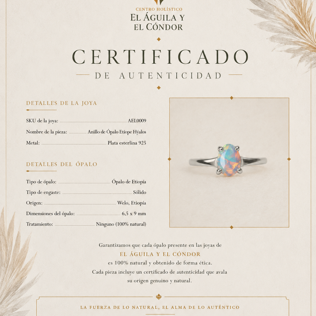 Colgante Solitario de Ópalo en Plata de Ley 925