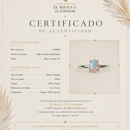 Colgante Solitario de Ópalo en Plata de Ley 925
