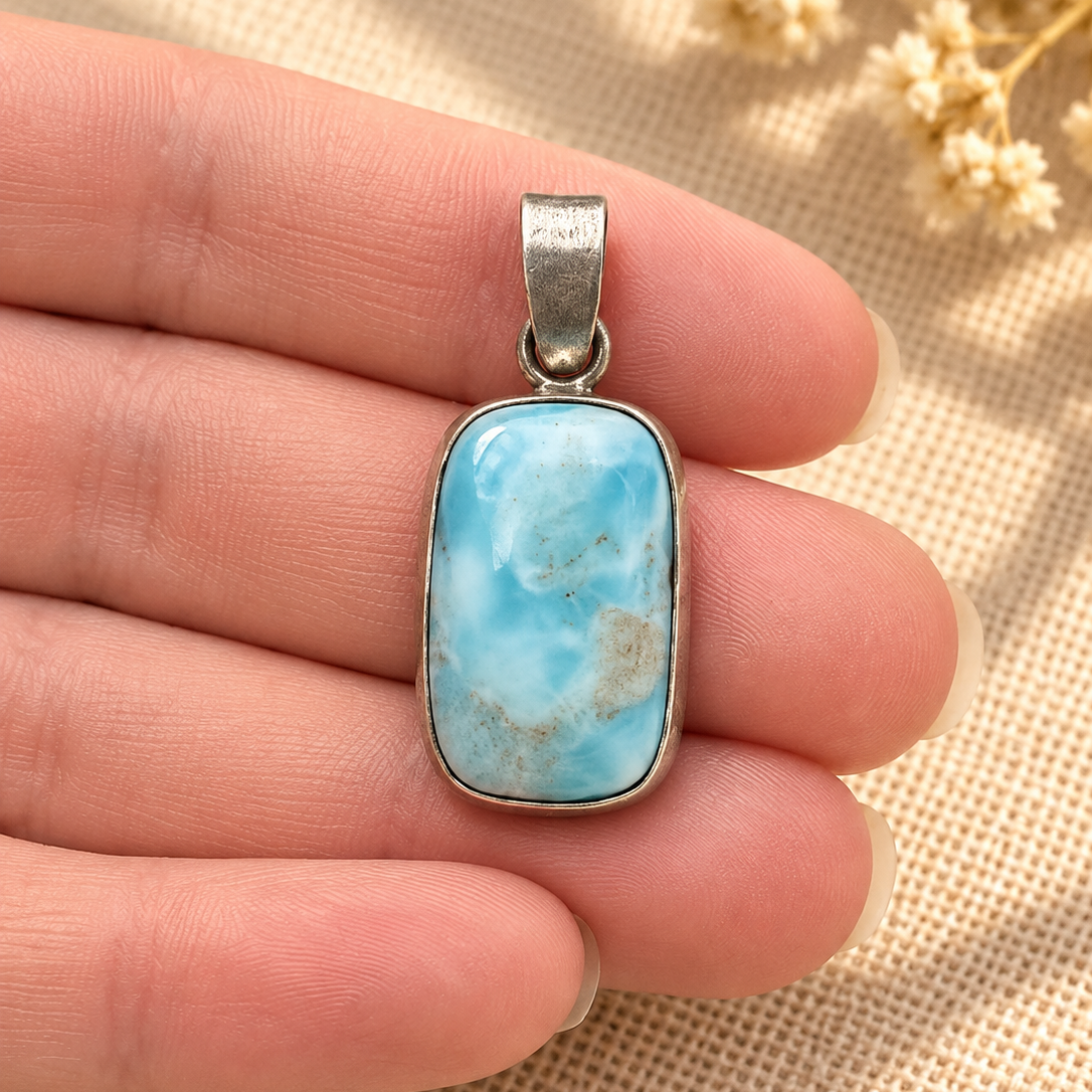 Colgante de Larimar en Plata 925