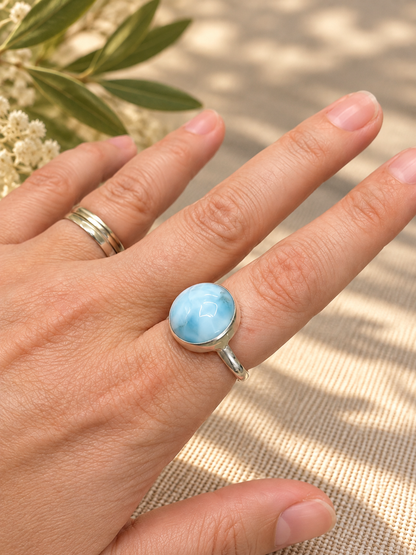 Anillo de Larimar en Plata de Ley 925