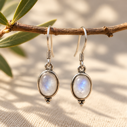 Pendientes oval vintage plata 925