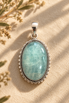 Colgante Oval de Aguamarina en Plata de Ley 925