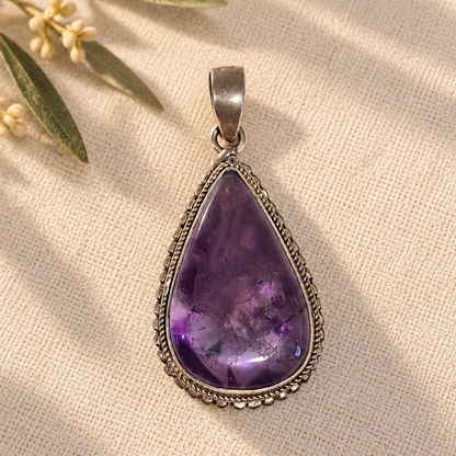 Colgante de Amatista en Plata de Ley 925