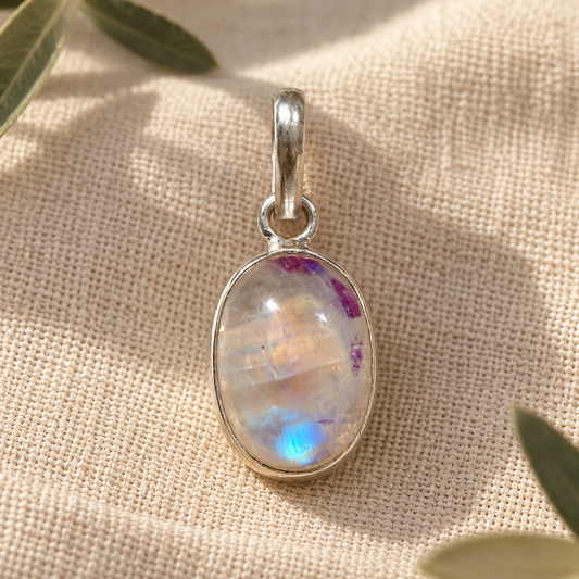 Colgante Amor de Piedra Luna en Plata de Ley 925