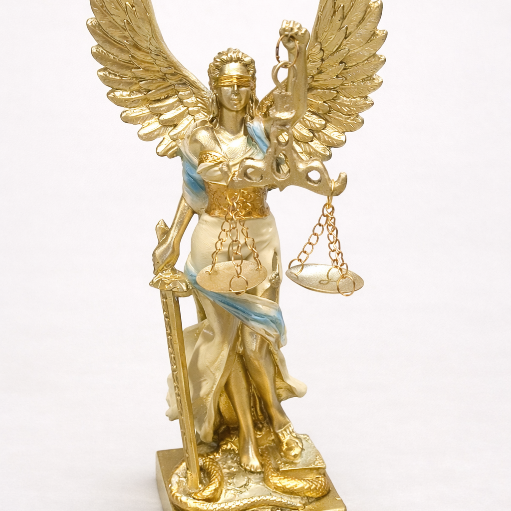 Figura Decorativa Mujer con Balanza 24cm