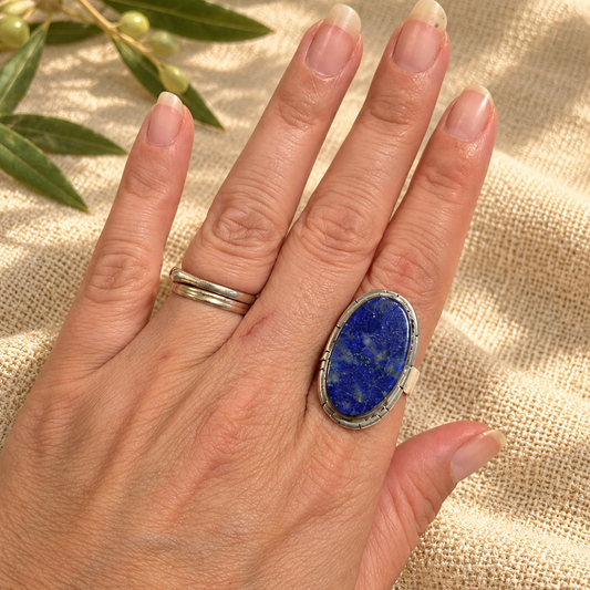 Anillo de Lapislázuli en Plata de Ley 925