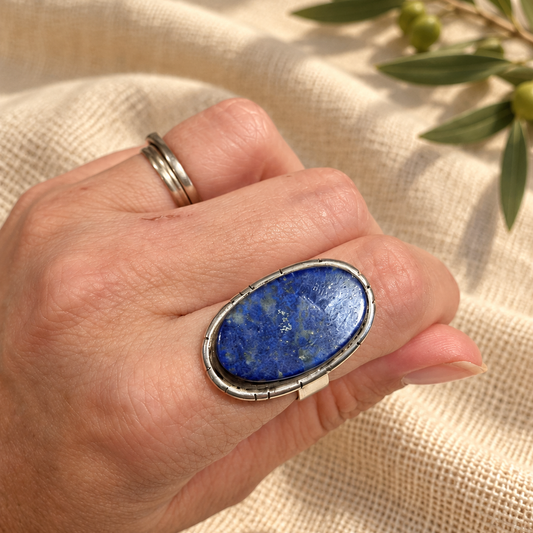 Anillo de Lapislázuli en Plata de Ley 925