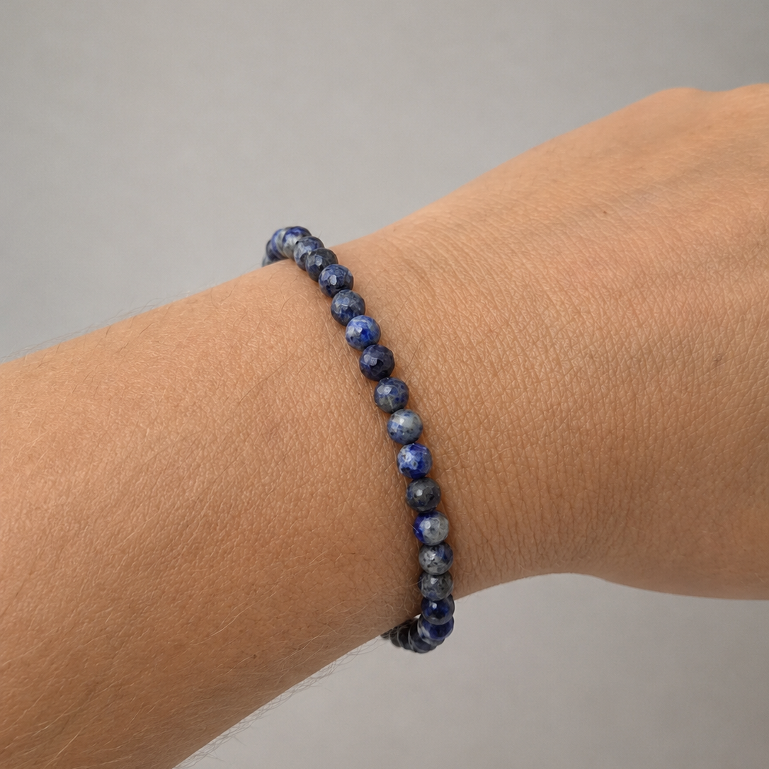 Pulsera de Lapislázuli Facetado de 4 mm