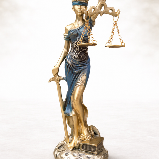 Figura Decorativa Mujer con Balanza 18cm