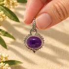 Colgante Oval de Amatista en Plata de Ley 925