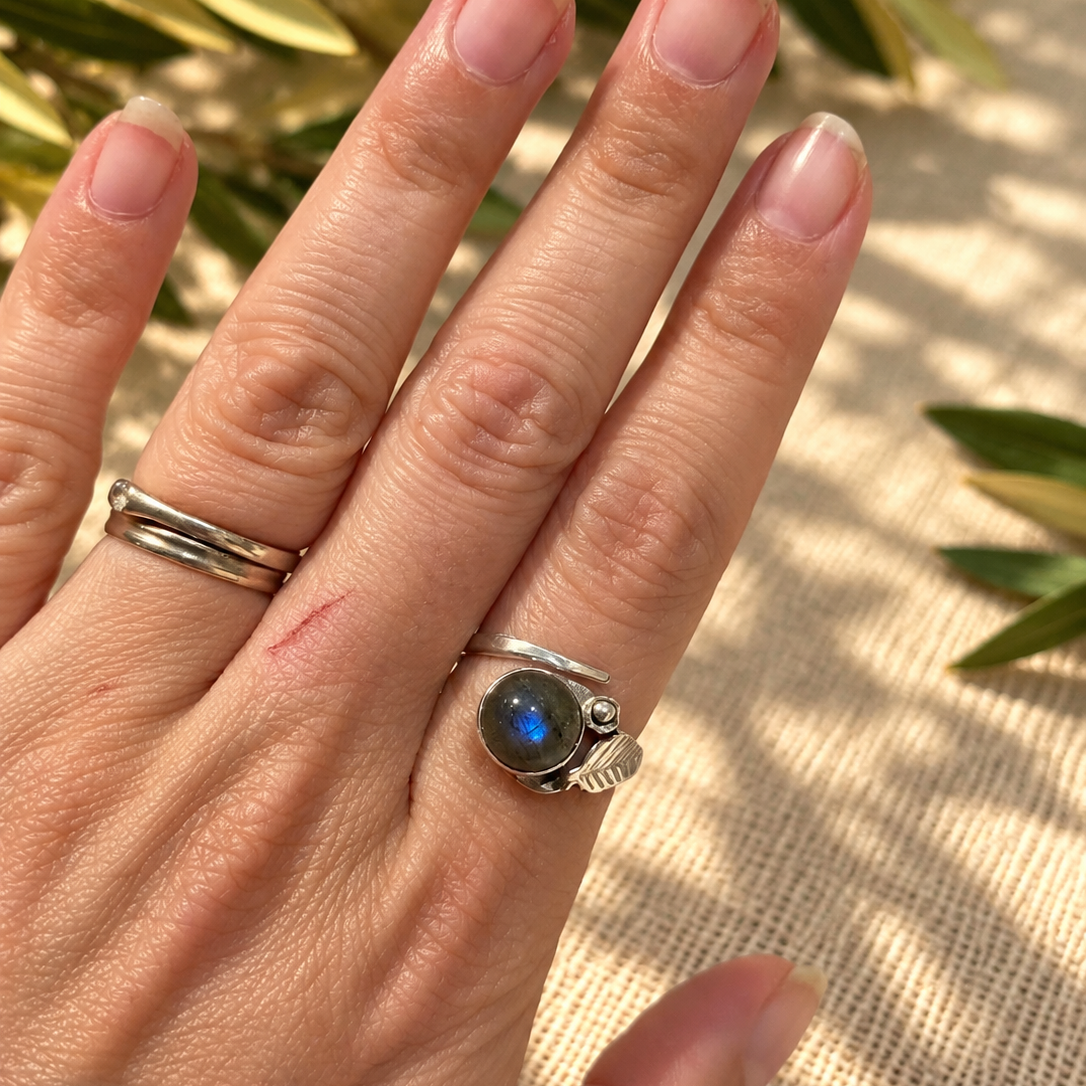 Anillo  Labradorita plata 925