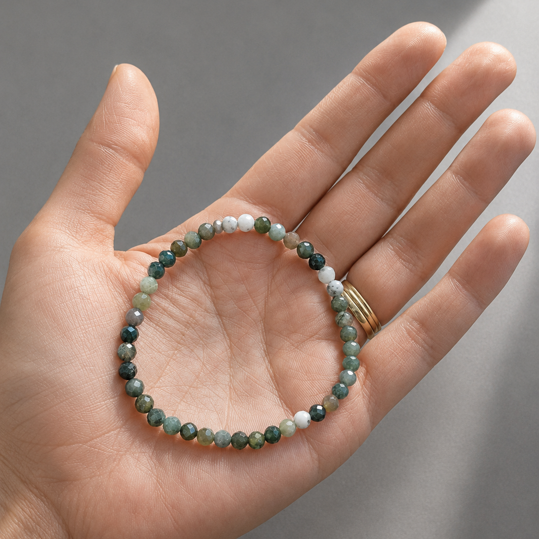 Pulsera de Ágata India Facetada de 4 mm