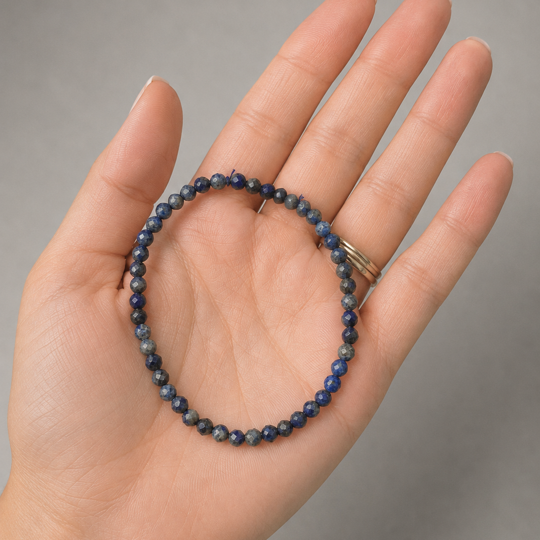 Pulsera de Lapislázuli Facetado de 4 mm